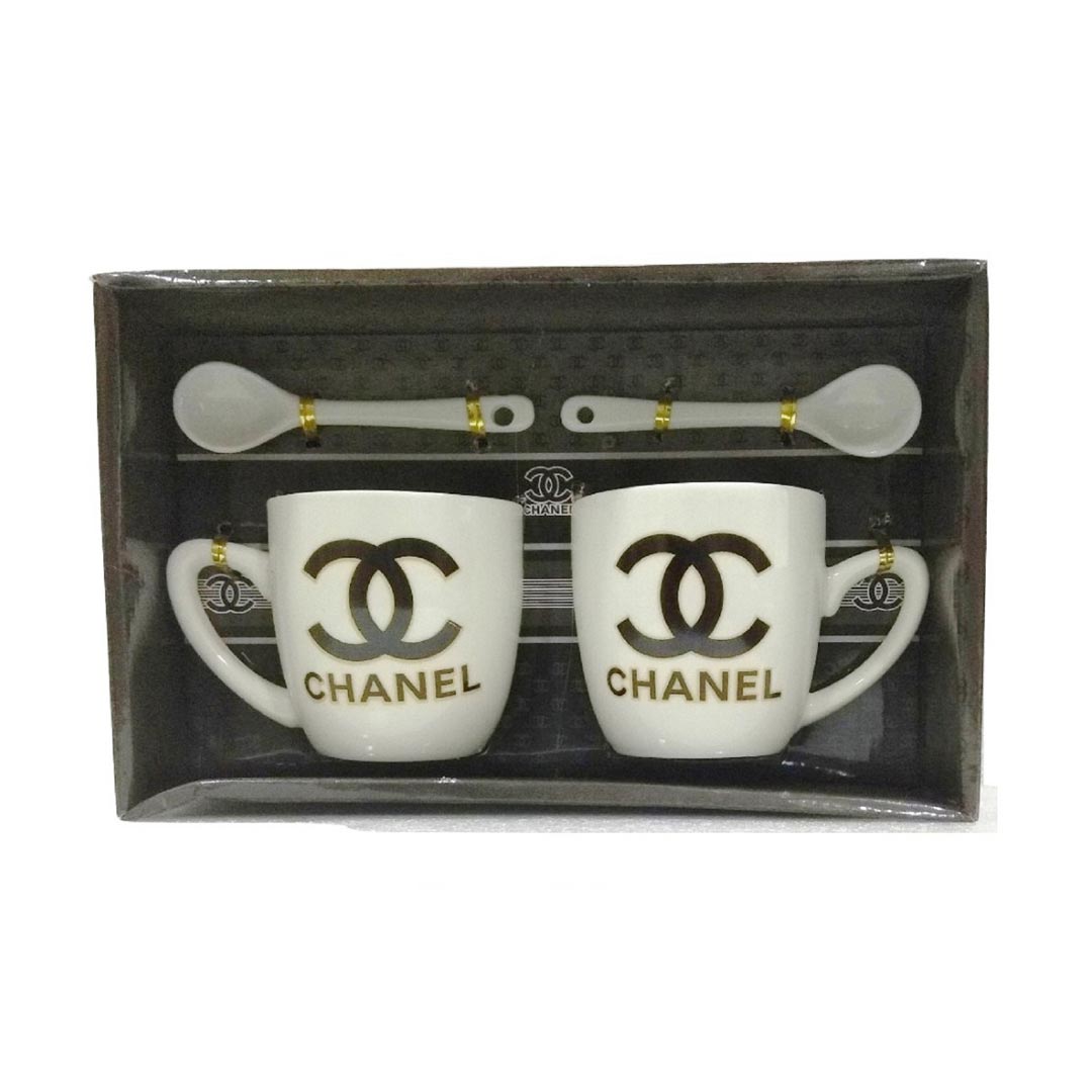 GoRevizon Gucci Chanel Coffee mug set with 2 spoon | GoRevizon