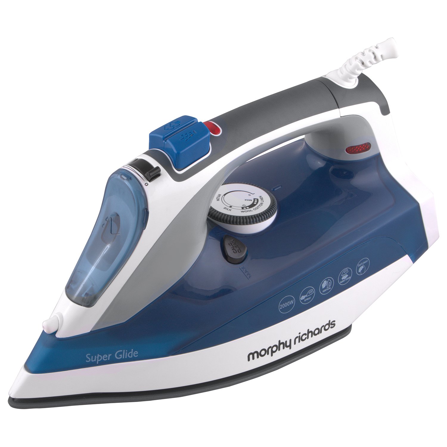 Morphy Richards Super Glide 2000 Watt Steam Iron White Blue GoRevizon