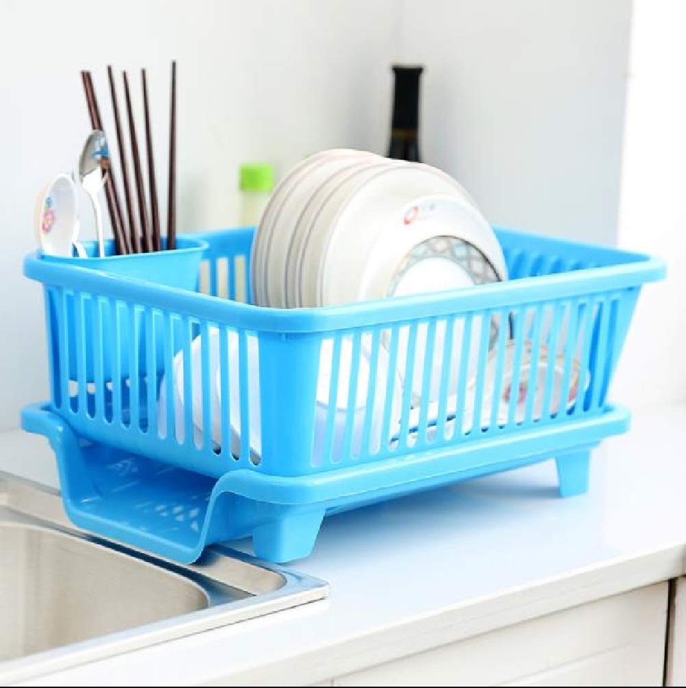 WHAM Large Kitchen Sink Tidy Organizer - 3 Compartment Cutlery Holder, Easy-Grip Handle