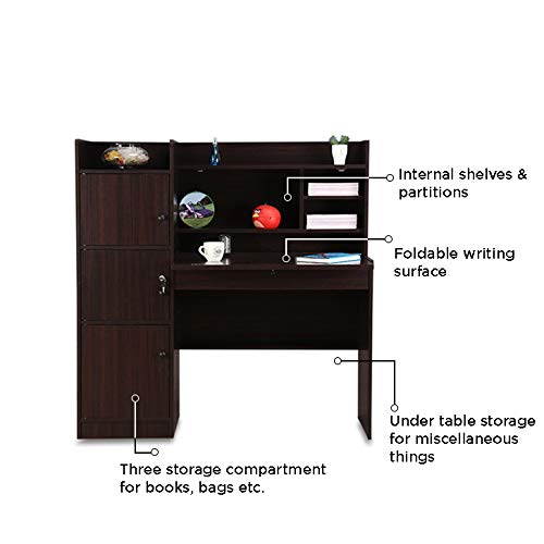 GoRevizon Engineered Wood Study Table in Walnut Colour | GoRevizon