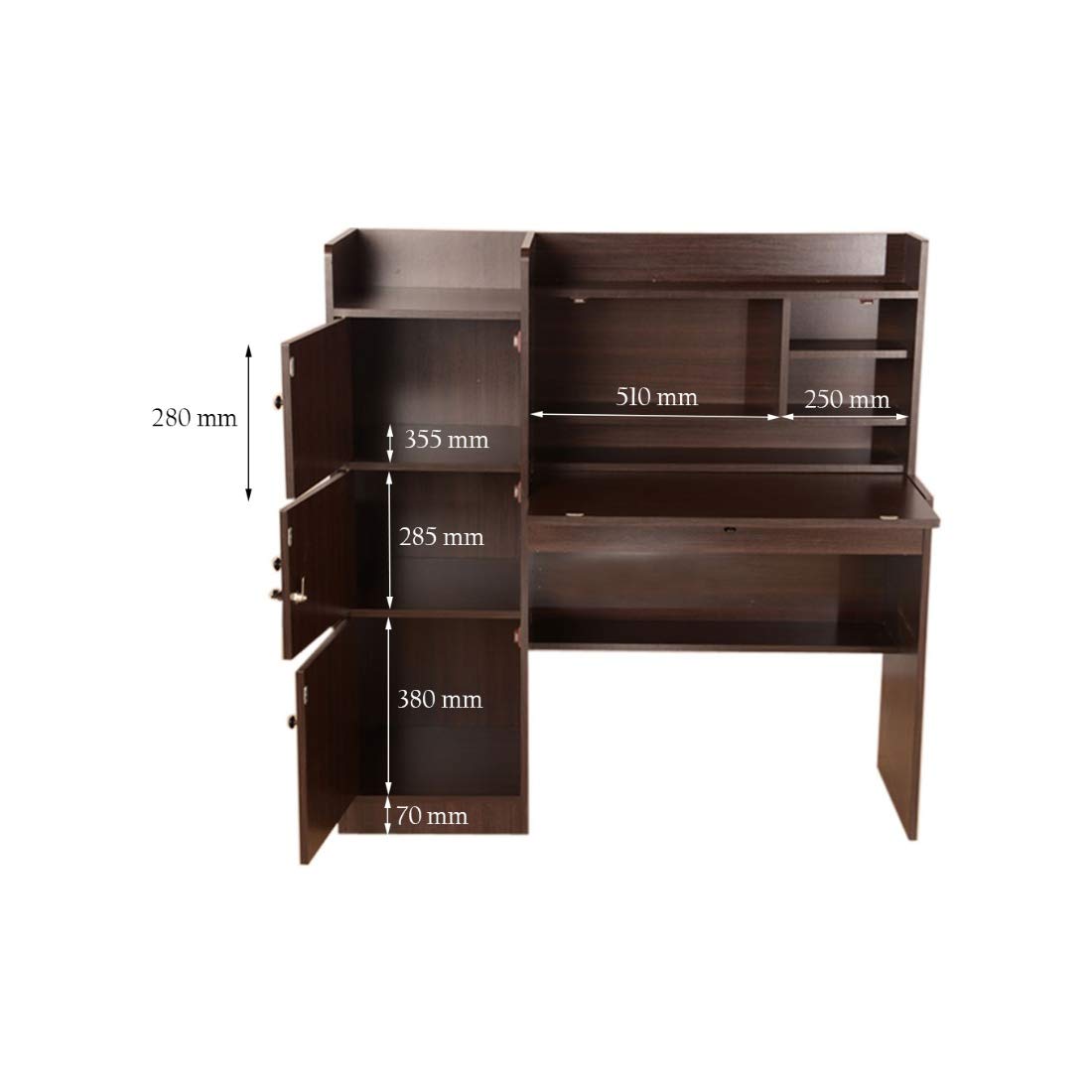 GoRevizon Engineered Wood Study Table in Walnut Colour | GoRevizon