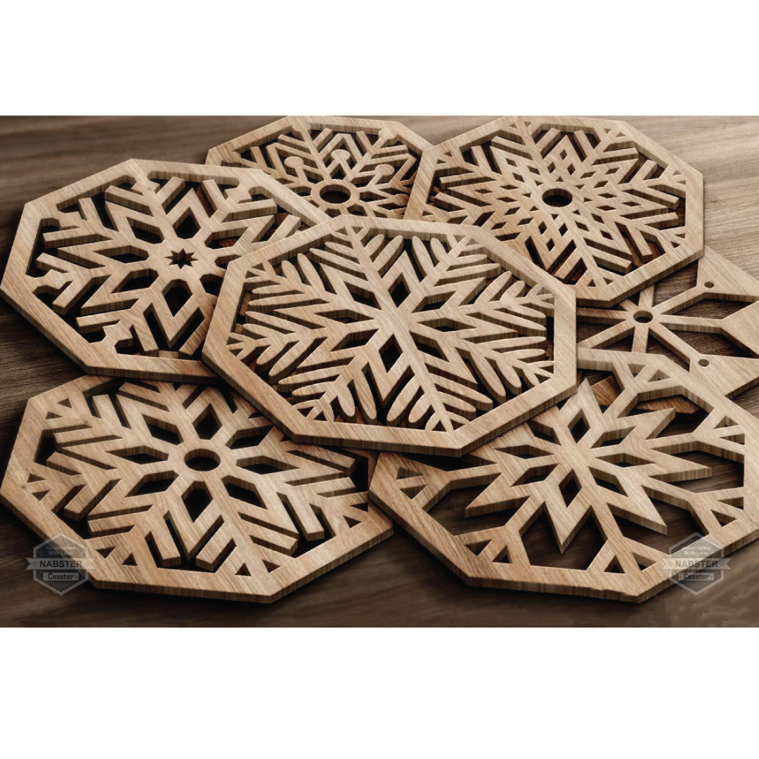 inference Twisted Blind faith GoRevizon Handmade Octagonal Snowflake Wooden Coaster with Durable  Water-Resistant Coating (4 x 4 Inch) – Walnut | GoRevizon