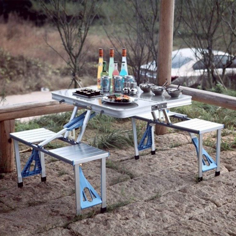 GoRevizon Aluminium Portable Folding Picnic Camp Suitcase Table for