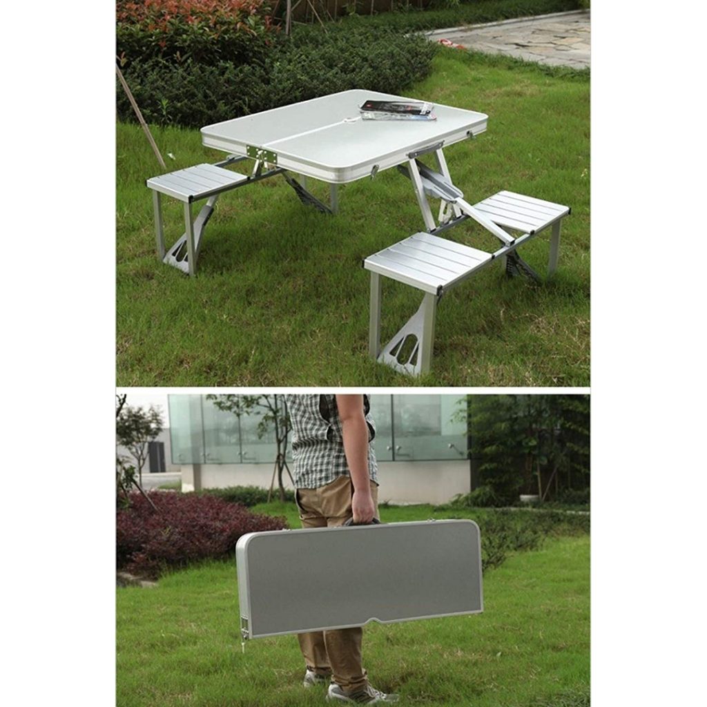 GoRevizon Aluminium Portable Folding Picnic Camp Suitcase Table for