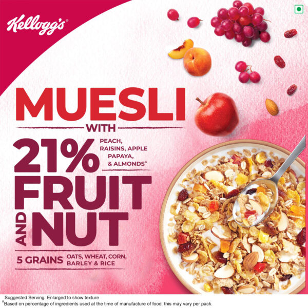 Kellogg's Muesli with 21% Fruit and Nut Pouch, 750 g